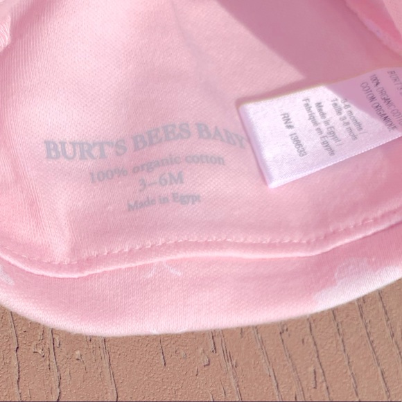 5 for $25 BURTS BEES ORGANIC COTTON INFANT CAP HAT SIZE 3-6 MONTHS NWOT! - Picture 2 of 3
